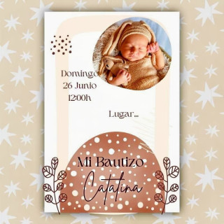 Invitación de Bautizo Diseño Cata