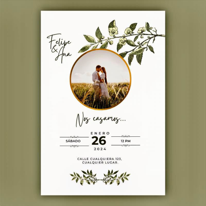 Invitación de boda Diseño Libre