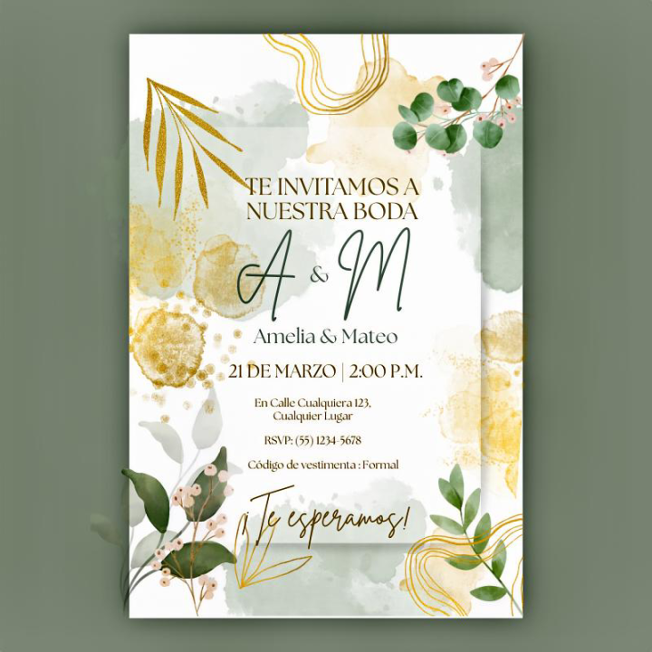Invitación de boda Diseño Natural
