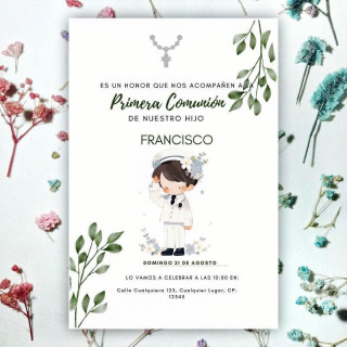 Invitación de boda Comunión Diseño Francisco