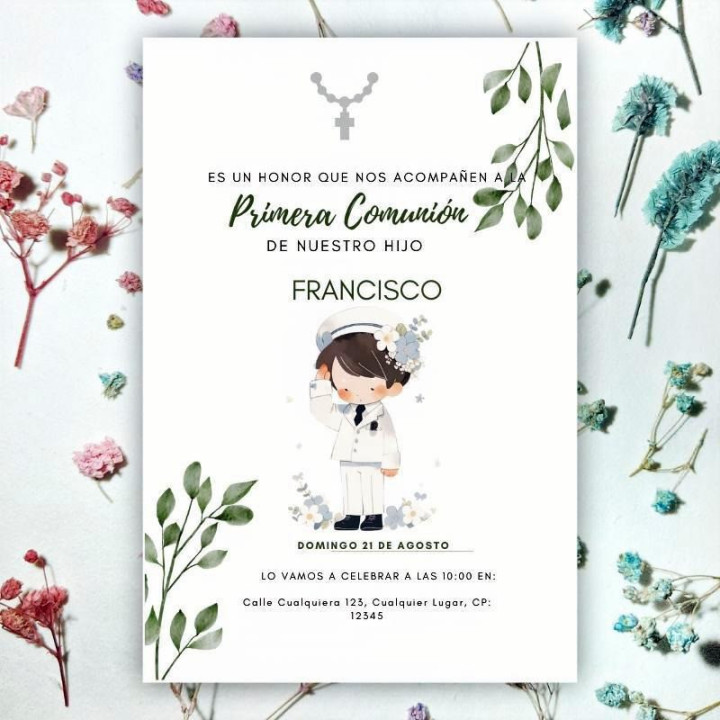 Invitación de boda Comunión Diseño Francisco