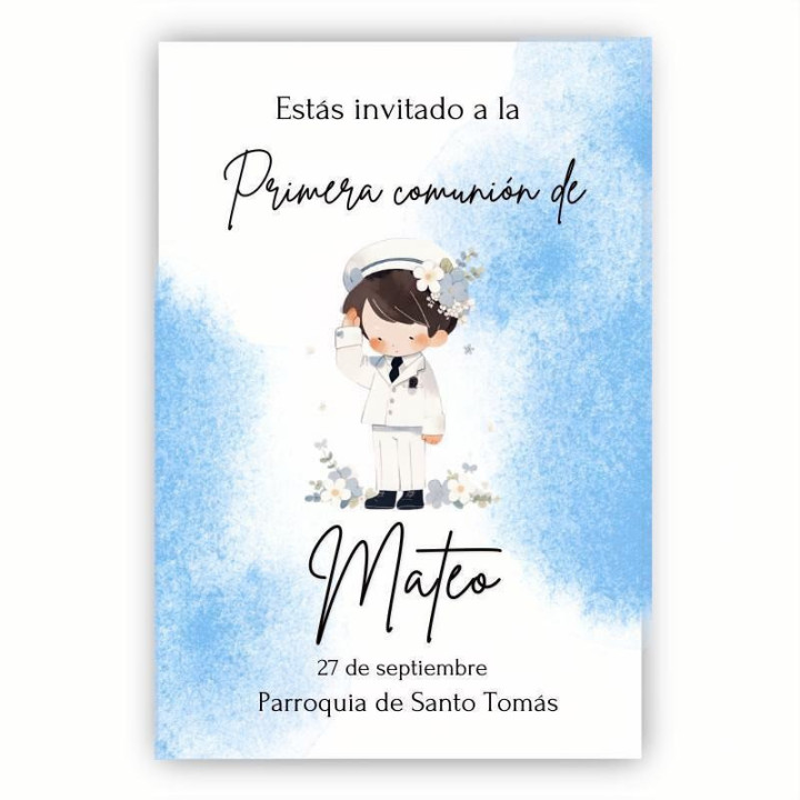 Invitación de Comunión Diseño Mateo