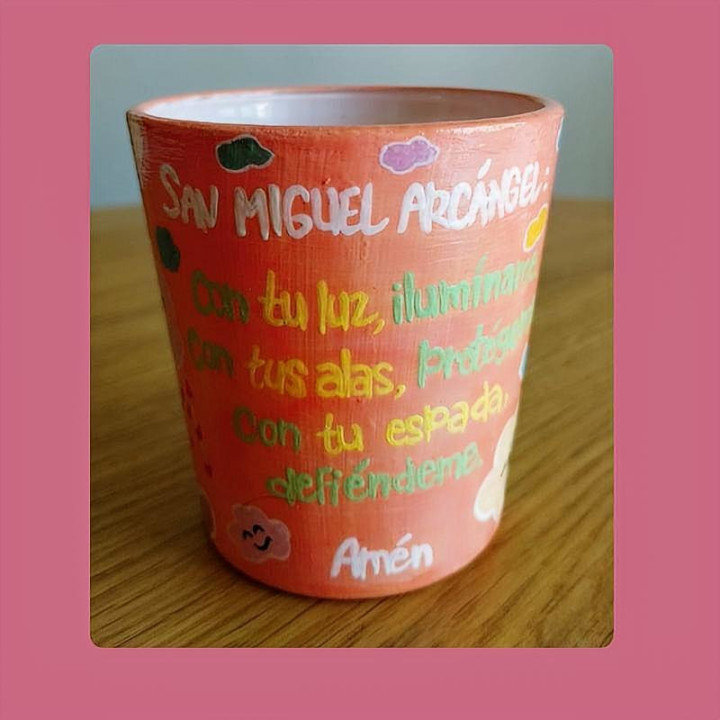 Vela regalo para comunión personalizado San Miguel Arcangel - Detalle