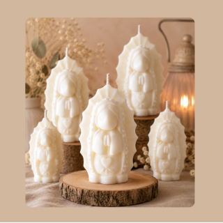 Vela de la Virgen María (7×5 cm): un detalle lleno de fe y luz, ideal para bautizos, primeras comuniones y regalos especiales.