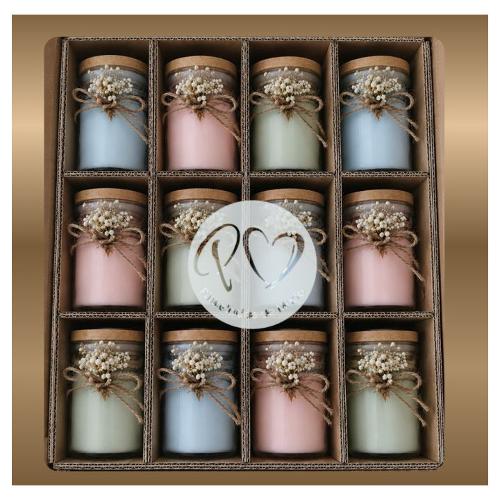 Pack de velas personalizadas para recordatorios de boda