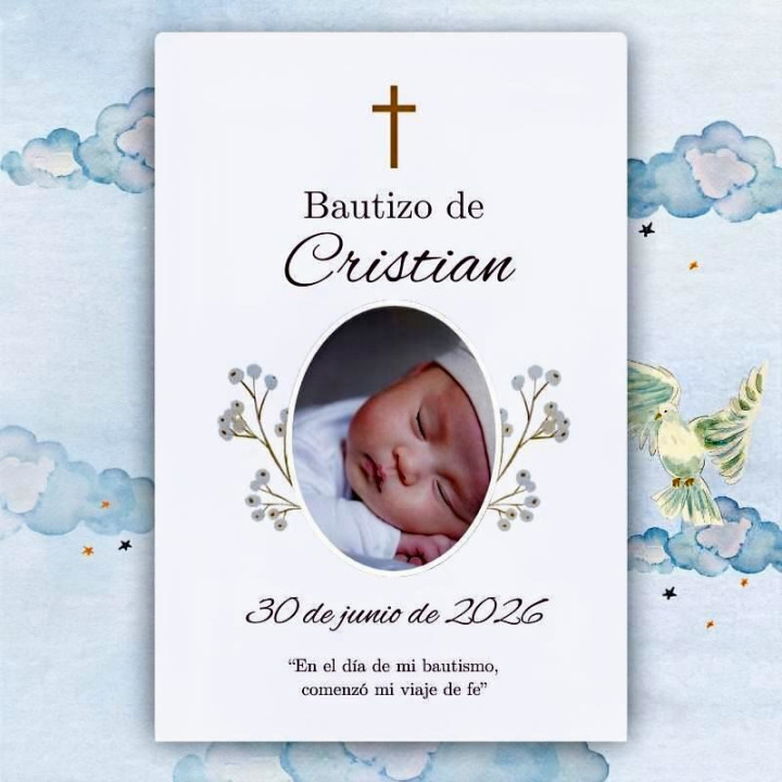 Invitación de Bautizo Diseño Cristián