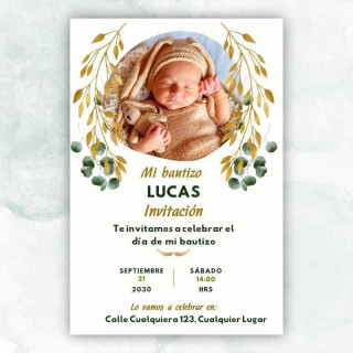 Invitación de Bautizo Diseño Lucas
